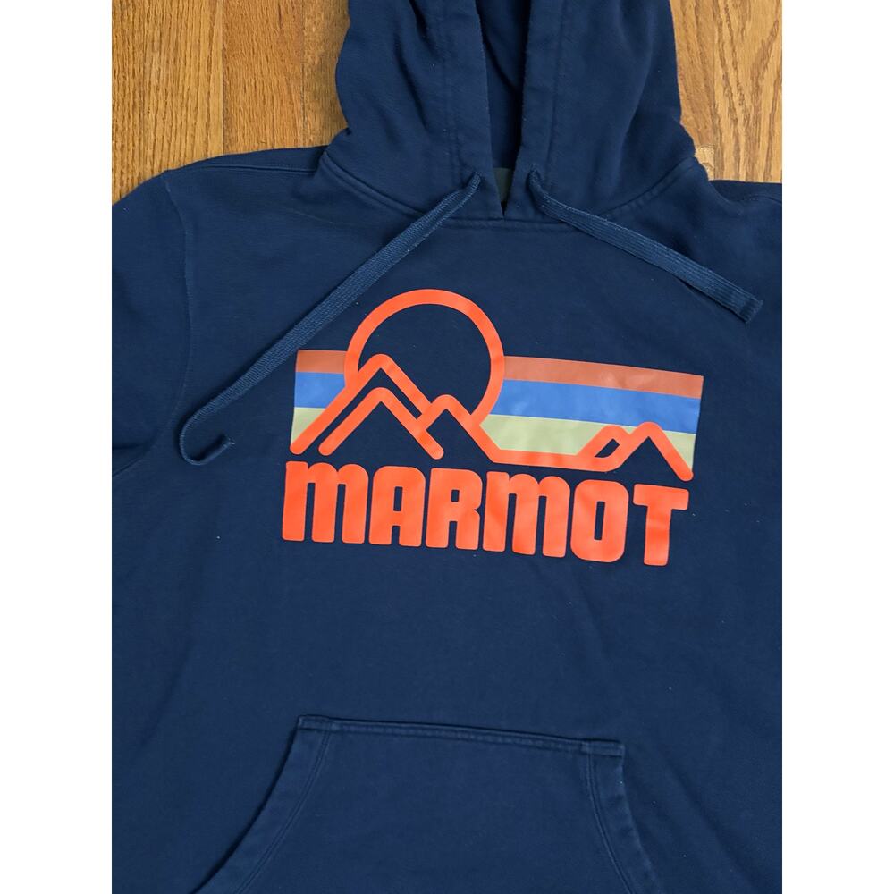 Marmot Blue Orange Men's‎ Large Hoodie Sweatshirt- EUC - Picture 3 of 5